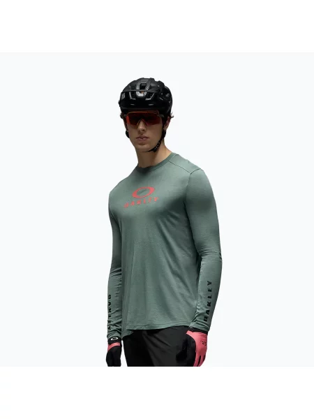 Ciclism tricou cu mânecă lungă Oakley verde