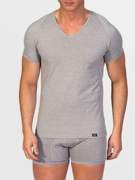 Tricou Zd Zero Defects cu decolteu în V gri