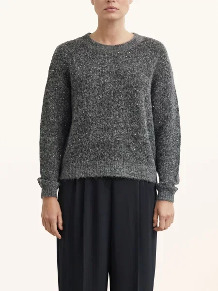 Comma Sweter Z Cekinami grau