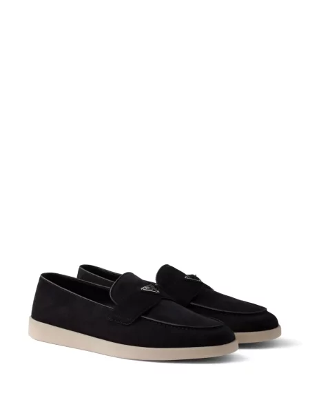 Pantofi loafer Prada din piele de căprioară negru