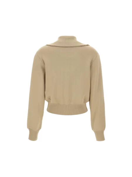 Dzianinowy sweter Autry w paski beżowy