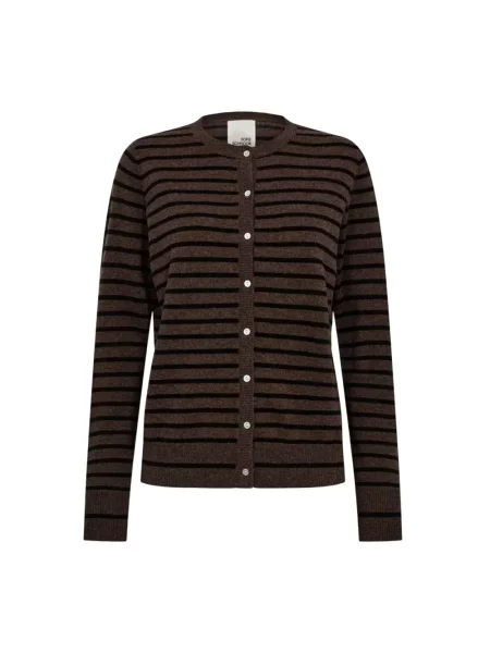 Dzianinowy kardigan Sofie Schnoor w paski brązowy