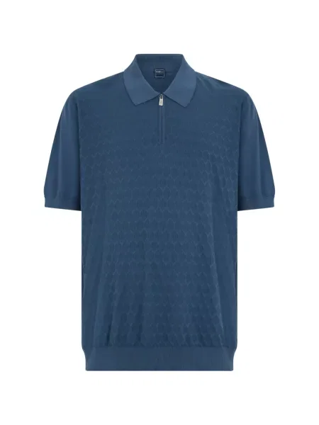 Tricou polo Fedeli cu imprimeu geometric albastru