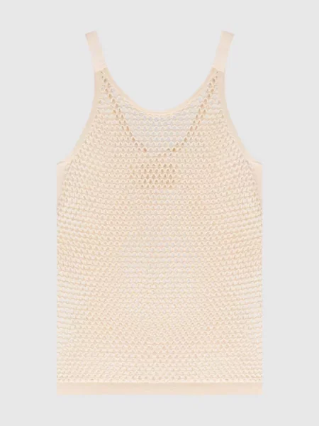 Ажурний топ Helmut Lang бежевий