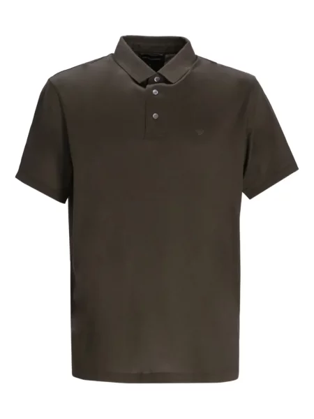 Tricou polo Emporio Armani cu autograf maro
