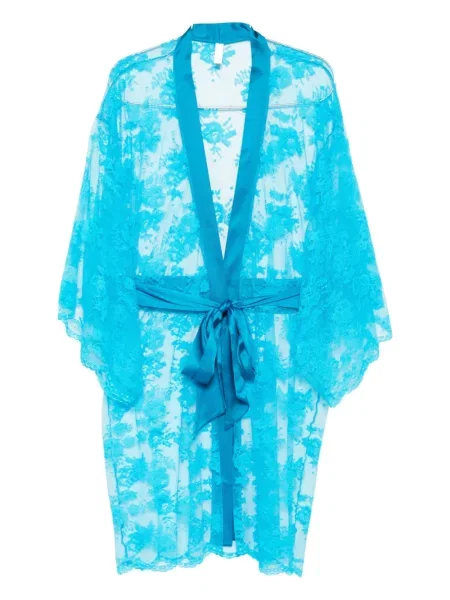Сатенен халат Dolci Follie синьо