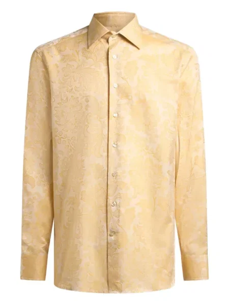 Жакардова риза Etro на цветя жълто