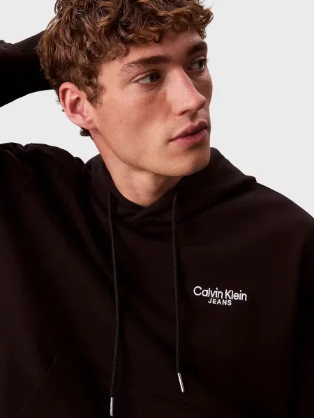 Худи Calvin Klein Jeans с принтом черное