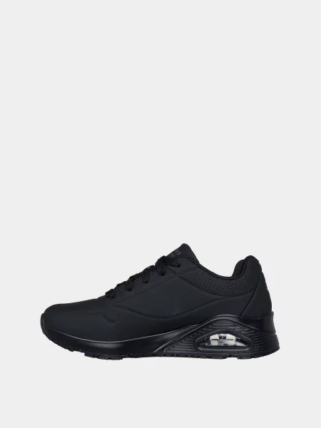 Кожаные повседневные кроссовки Skechers черные