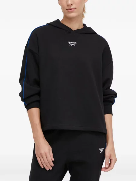 Hanorac cu glugă Reebok din fleece negru
