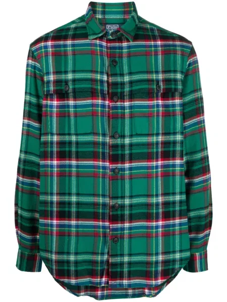 Rastezanje polo majica Polo Ralph Lauren karirana s printom ružičasta