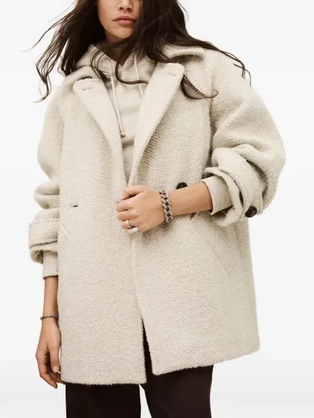 Haină în spic de hering Ba&sh cu model herringbone