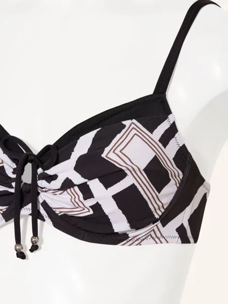Charmline Bikiny S Ramínky Graphic Frame černá / olivová bílá