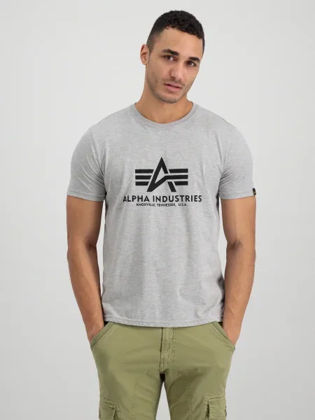 ALPHA INDUSTRIES Majica pegasto siva črna
