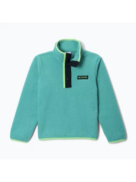 Gyerek polár pulóver Columbia Halvetia II Half Snap Fleece teal/black. Méret: L fekete