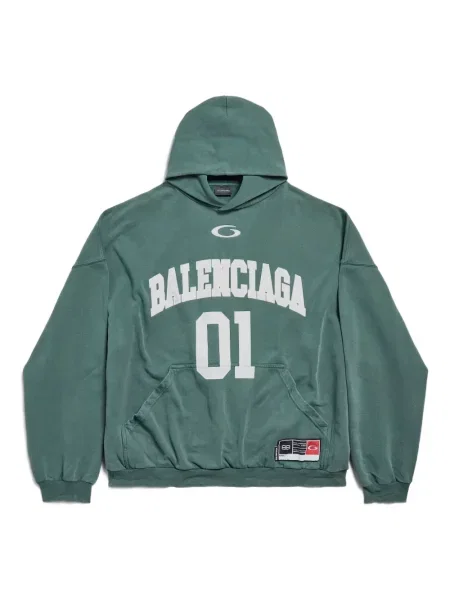 Mikina s kapucí Balenciaga zelená