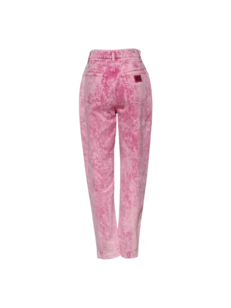 Tie dye jeansy Dolce And Gabbana z nadrukiem wiązane różowe