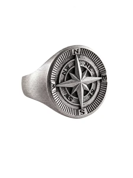 REYTEL Prsten Compass Polar Star stříbrná