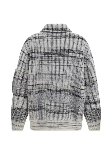 Μάλλινος καρό μπουφάν bomber Missoni λευκό