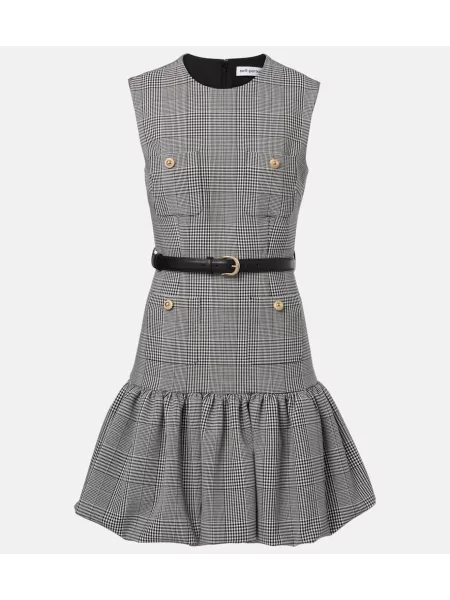 Rochie Self-portrait în carouri gri