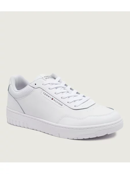 Tommy Hilfiger Teniși din piele Basket Core alb