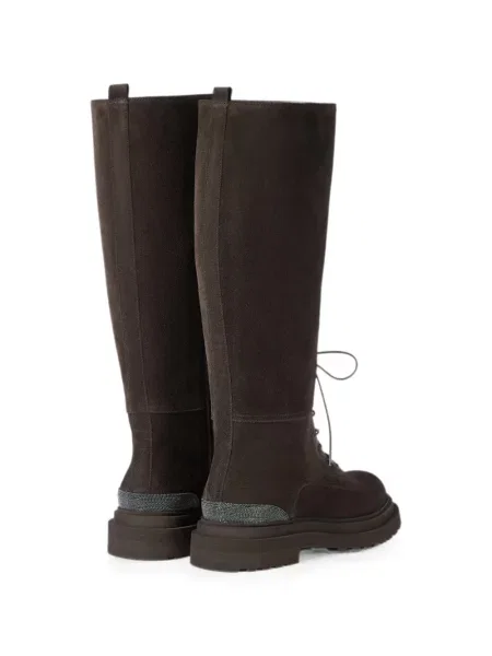 Botine Brunello Cucinelli din piele de căprioară maro