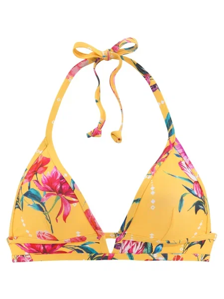 SUNSEEKER Sutien costum de baie galben auriu / roz verde alb