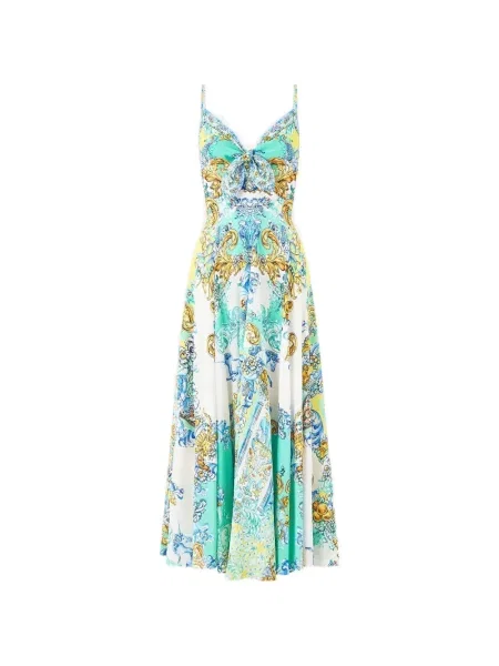 Rochie midi Camilla cu legături alb