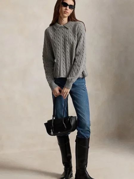 Sweter Polo Ralph Lauren wełniany szary