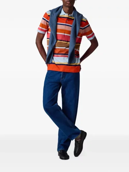 Tricou polo Paul Smith cu dungi portocaliu