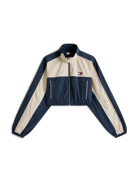 Tommy Jeans Geacă de primăvară-toamnă ecru / albastru / roșu alb