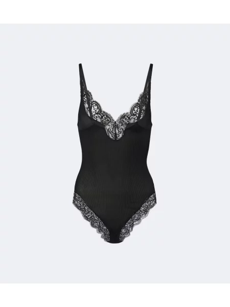 Body Saint Laurent de mătase negru