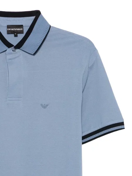 Polo Emporio Armani με κέντημα μπλε