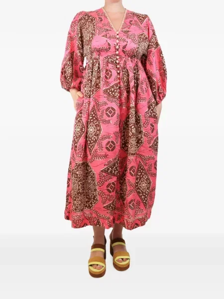 Rochie maxi Zimmermann cu decolteu în V roz