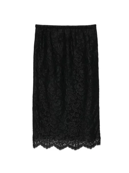 Fustă midi Marie Adam-leenaerdt din dantelă negru