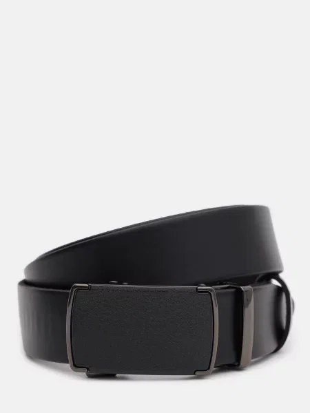 Шкіряний ремінь Borsa Leather з ремінцями чорний