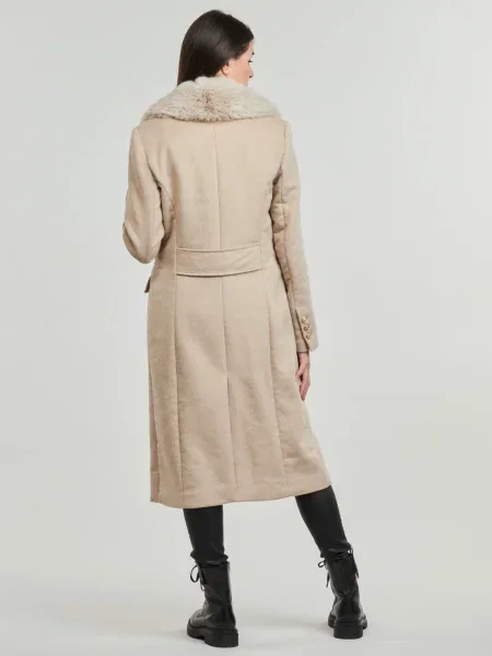Palton de blană Guess negru