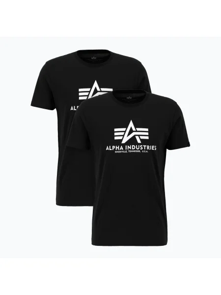 Tricou pentru bărbați Alpha Industries Basic T 2 szt. black negru