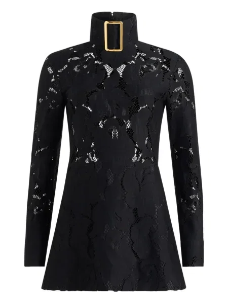 Rochie Patou cu cataramă din dantelă de costum negru