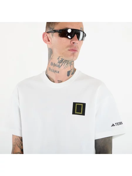 Къс тениска Adidas Originals с принт бяло