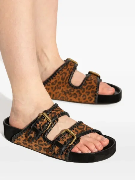 Sandale Isabel Marant cu imagine cu model leopard portocaliu
