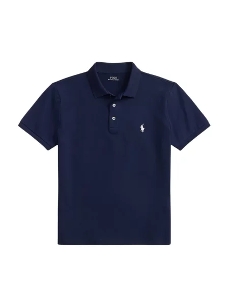 Koszulka polo o kroju slim fit z mieszanki bawełny Polo Ralph Lauren granatowa