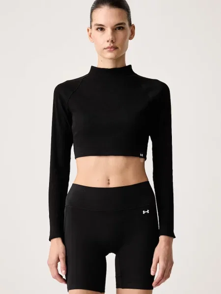 Under Armour tričko s dlouhým rukávem s bavlnou RIV RIB MOCK černé