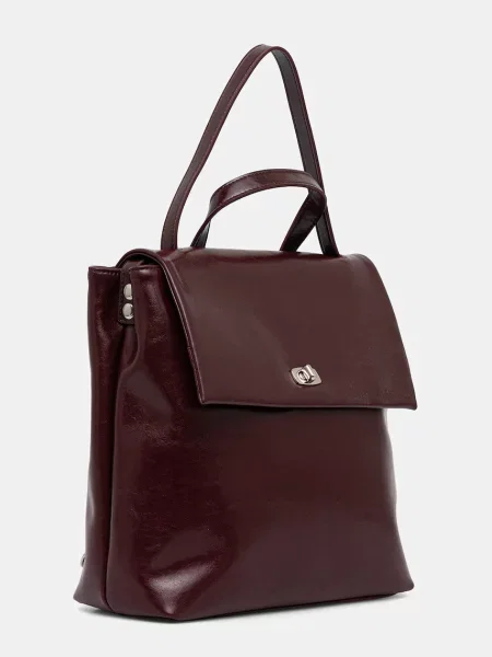 Кожаный однотонный маленький рюкзак Answear.lab бордовый