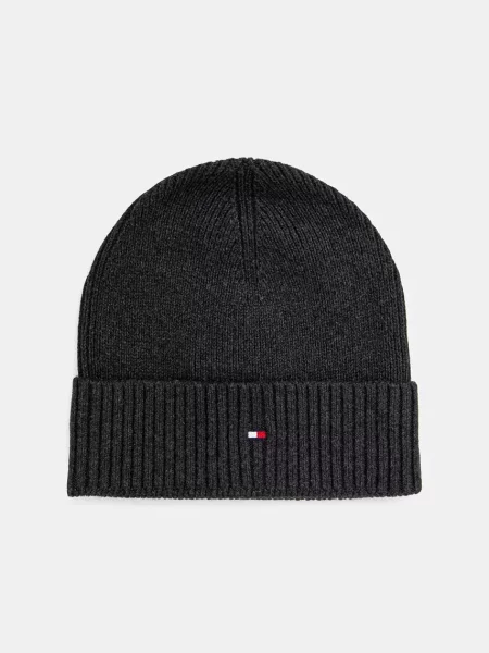 Tommy Hilfiger pletená čepice s příměsí kašmíru šedý