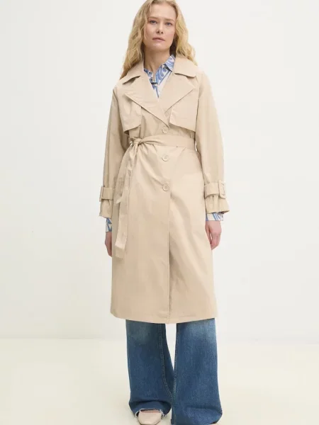Тренч Answear Lab перехідний бежевий