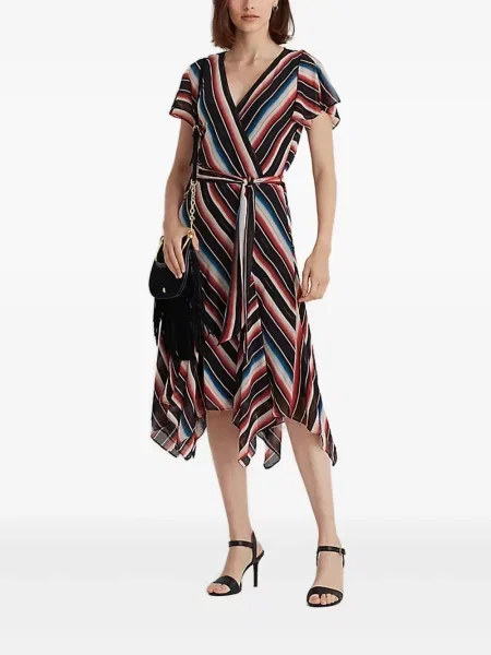 Prugasta haljina Lauren Ralph Lauren plava