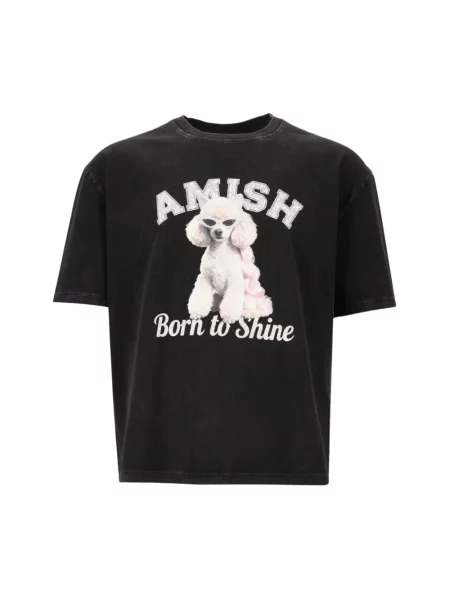 Krótka koszulka Amish czarna
