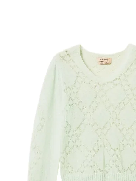 Pulover Twinset din lână alpaca verde