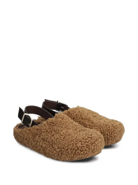 Boho medvídek bačkory Vic Matie z ovčí kůže hnědé